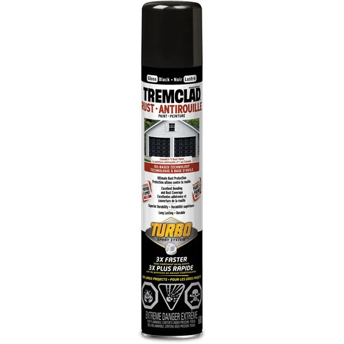 Tremclad turbo gloss black spray paint 680g offer at Home Depot