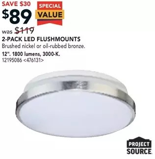 Lowe's Project source led flushmounts offer