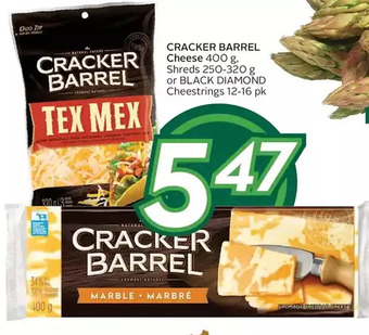 Sobeys Cracker barrel cheese, shreds or black diamond cheestrings offer