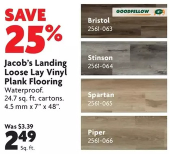 Home Hardware Jacob's landing loose lay vinyl plank flooring offer