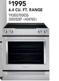 Lowe's 6.4 cu. ft. range offer