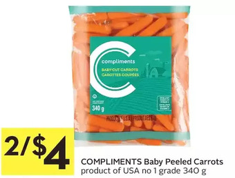 Foodland Compliments baby peeled carrots offer