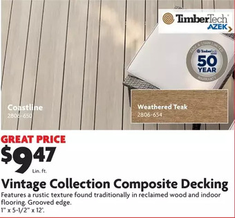 Home Hardware Vintage collection composite decking offer