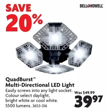 Home Hardware Quadburst multi-directional led light offer