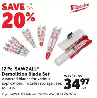 Home Hardware 12 pc. sawzall demolition blade set | 10 pc. sawzall blade set offer