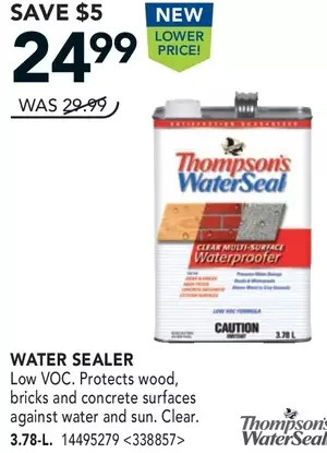 RONA Thompson's waterseal water sealer offer