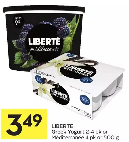 Foodland Liberté greek yogurt or méditerranée offer