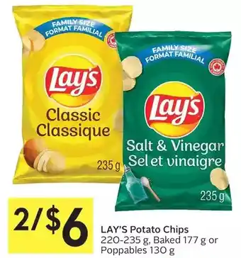 Foodland Lay's potato chips, baked or poppables offer