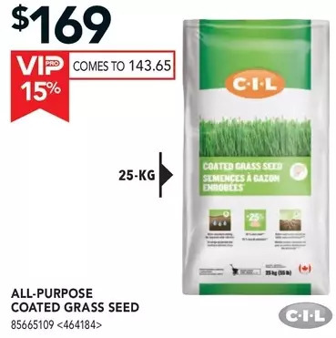 Lowe's C.i.l all-purpose coated grass seed offer