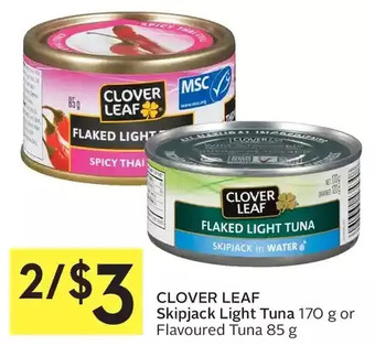 Foodland Clover leaf skipjack light tuna offer