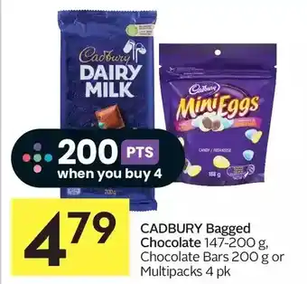 Foodland Cadbury bagged chocolate, chocolate bars or multipacks offer
