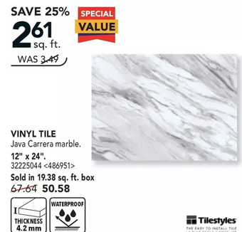 RONA Vinyl tile 12 x 24 offer