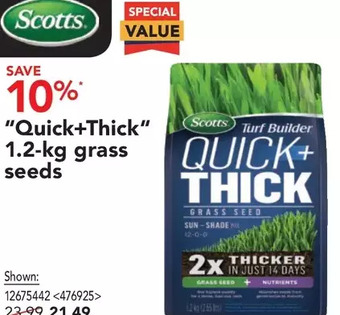 RONA Scotts quick+thick grass seeds offer