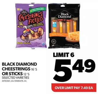 Real Canadian Superstore Black diamond cheestrings or sticks offer