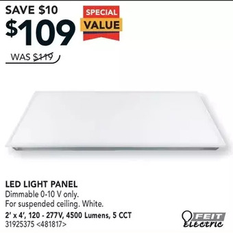 RONA Feit electric led light panel offer
