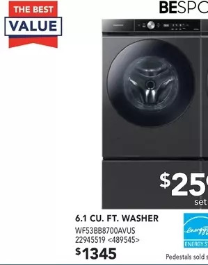 RONA Samsung 6.1 cu. ft. washer offer