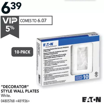 RONA Decorator style wall plates offer