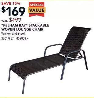 RONA Pelham bay stackable woven lounge chair offer
