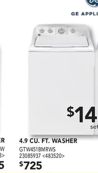 RONA Ge appliances 4.9 cu. ft. washer offer