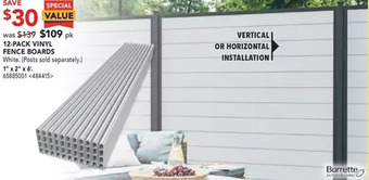 RONA Vinyl fence boards offer
