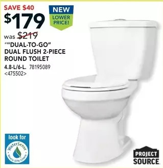 RONA Dual-to-go dual flush 2-piece round toilet offer