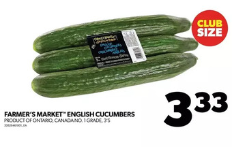 Real Canadian Superstore Farmer's market english cucumbers offer