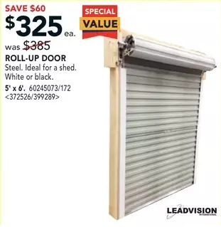 RONA Leadvision roll-up door offer