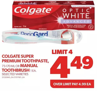 Real Canadian Superstore Colgate super premium toothpaste or manual toothbrush offer
