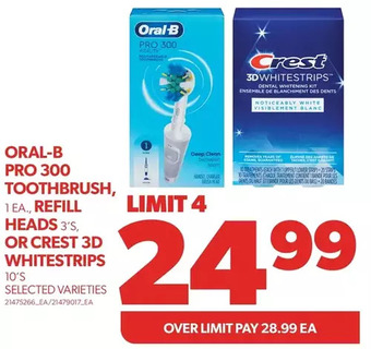 Real Canadian Superstore Oral-b pro 300 toothbrush, refill heads, or crest 3d whitestrips offer