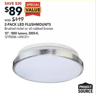 RONA Project source led flushmounts offer