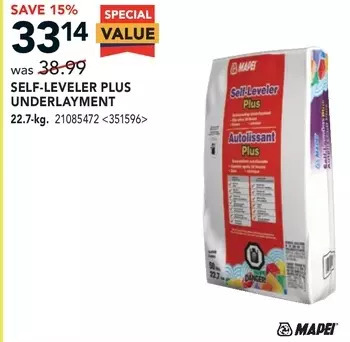 RONA Mapei self-leveler plus underlayment offer