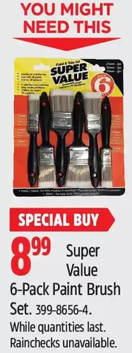 Canadian Tire Super value 6-pack paint brush set offer