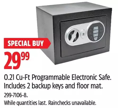 Canadian Tire 0.21 cu-ft programmable electronic safe offer