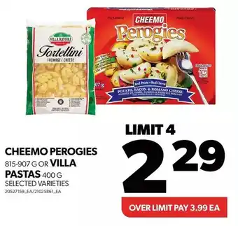Real Canadian Superstore Cheemo perogies or villa pastas offer