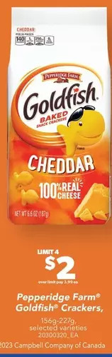 Real Canadian Superstore Pepperidge farm goldfish crackers offer