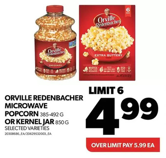 Real Canadian Superstore Orville redenbacher microwave popcorn or kernel jar offer