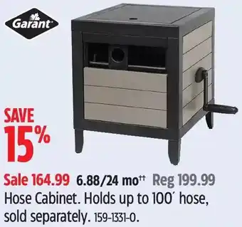 Canadian Tire Garant hose cabinet. holds up to 100' hose, sold separately offer
