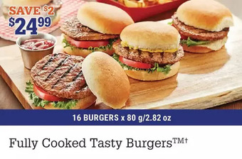 M & M Food Market Fully cooked tasty burgers offer