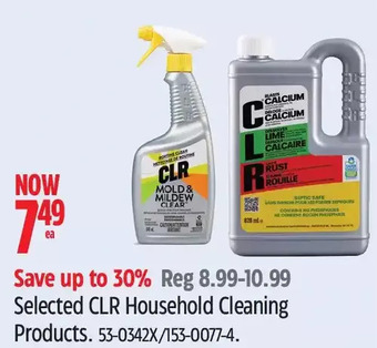 Canadian Tire Clr household cleaning products offer