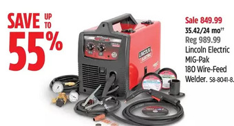 Canadian Tire Lincoln electric mig-pak 180 wire-feed welder offer