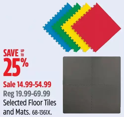 Canadian Tire Floor tiles and mats offer