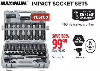 Canadian Tire Maximum impact socket sets offer