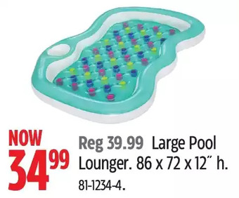 Canadian Tire Large pool lounger. 86 x 72 x 12 h offer