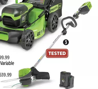 Canadian Tire Greenworks 60v 2.0ah grass trimmer, 13 offer