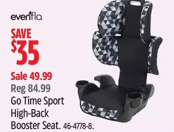 Canadian Tire Go time sport high-back booster seat offer