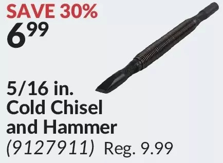Princess Auto 5/16 in. cold chisel and hammer offer