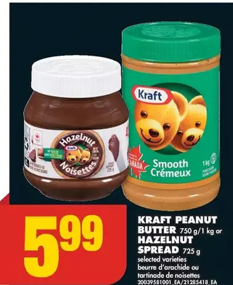 No Frills Kraft peanut butter | hazelnut spread offer