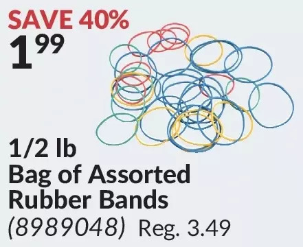 Princess Auto ½ lb bag of rubber bands offer