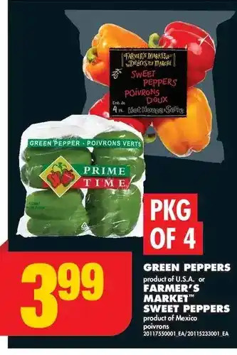 No Frills Green peppers | farmer's market sweet peppers offer