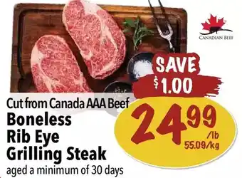 Farm Boy Boneless rib eye grilling steak offer